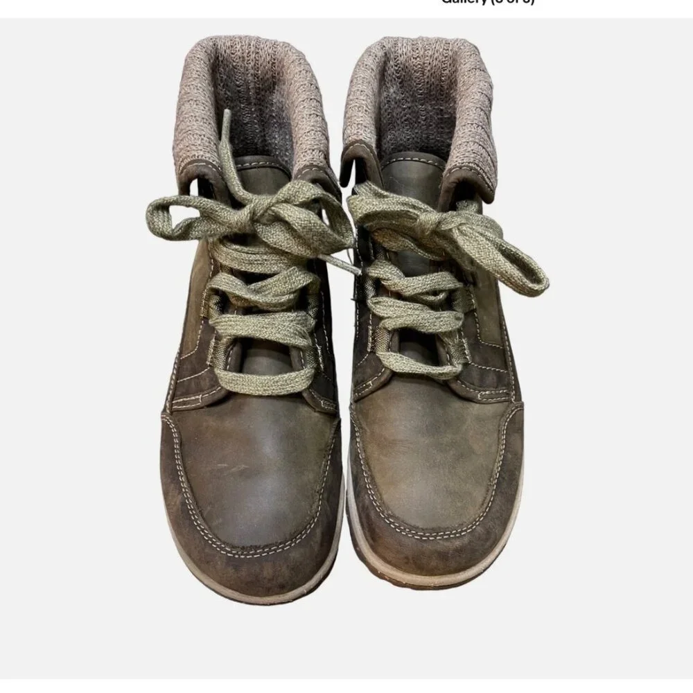 Chaco Barbary Ivy Leather Wool Collar Lace Up Outdoor Boots Women’s 6.5